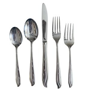 Vtg Set Of 5 Koba Stainless Japan Atomic Starburst 5 Stars Mixed MCM Flatware